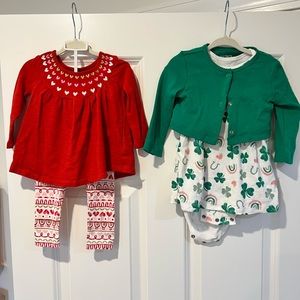 12m girls valentines and st. Patrick’s day outfits
